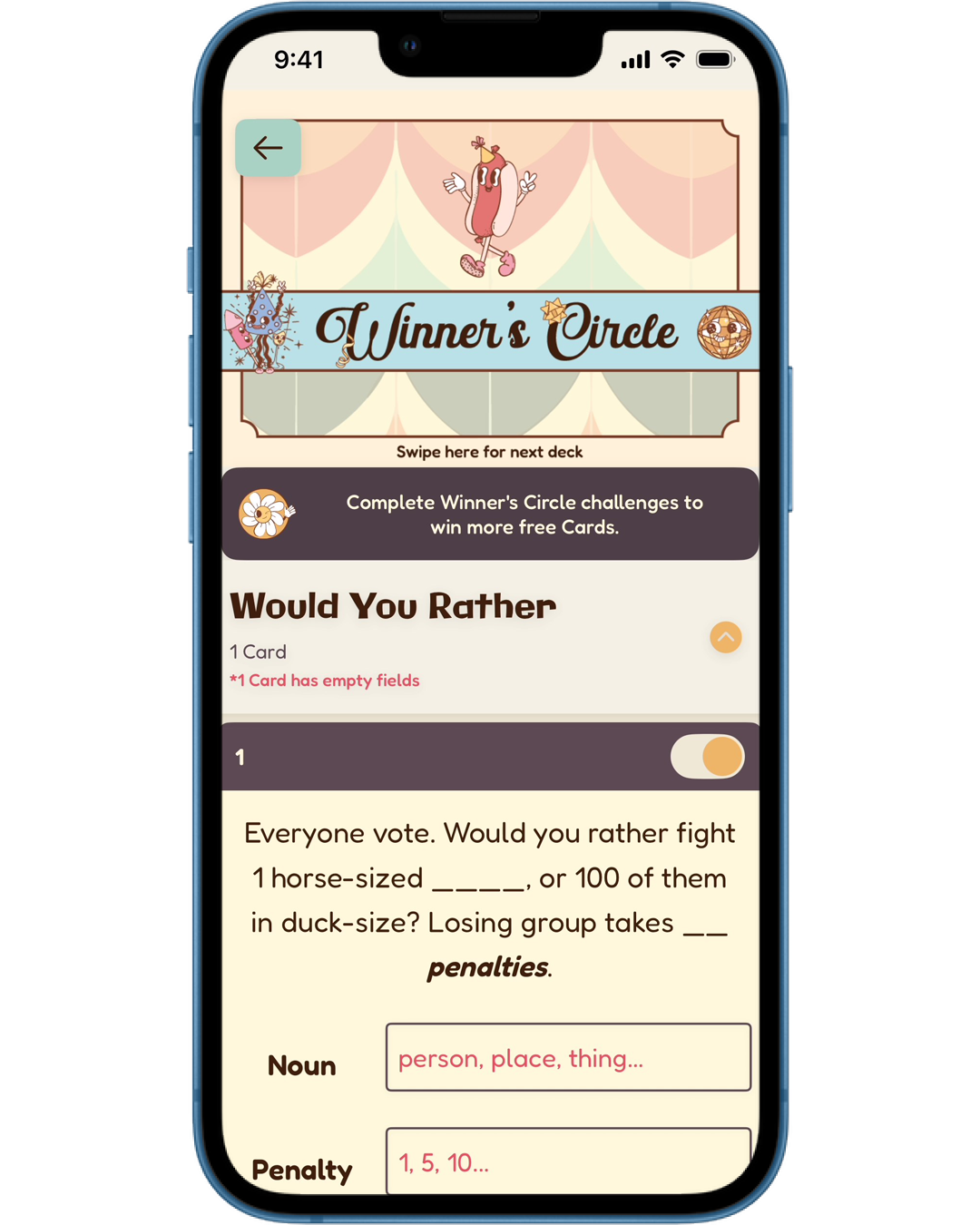 Winner's Circle deck